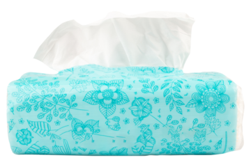 Plastic tissue paper women on white baby