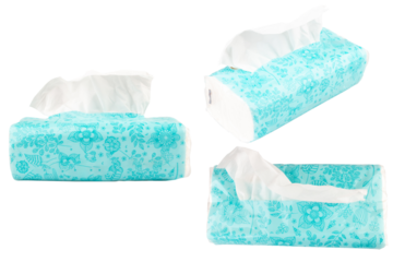 Plastic tissue paper women on white baby