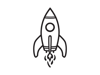 Rocket Line Art Illustration