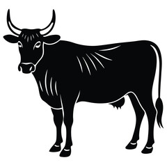 silhouette of a cow