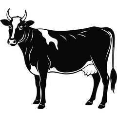 silhouette of a cow