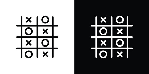 Tic tac toe icon in black. flat graphic vector icon