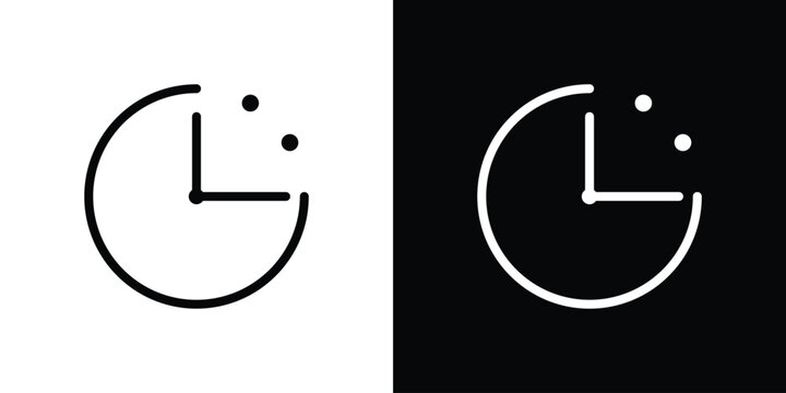 Time quarter past icon in black. flat graphic vector icon