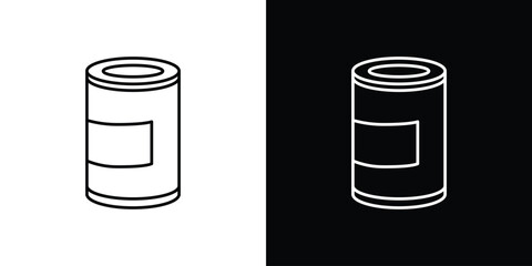 Tin can icon in black. flat graphic vector icon