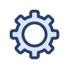 Gear icon A blue gear icon symbolizing innovation.
