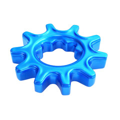 blue gear Shiny blue gear for industrial applications.