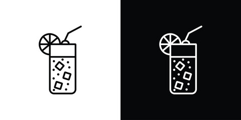 Tom Collins icon in black. flat graphic vector icon