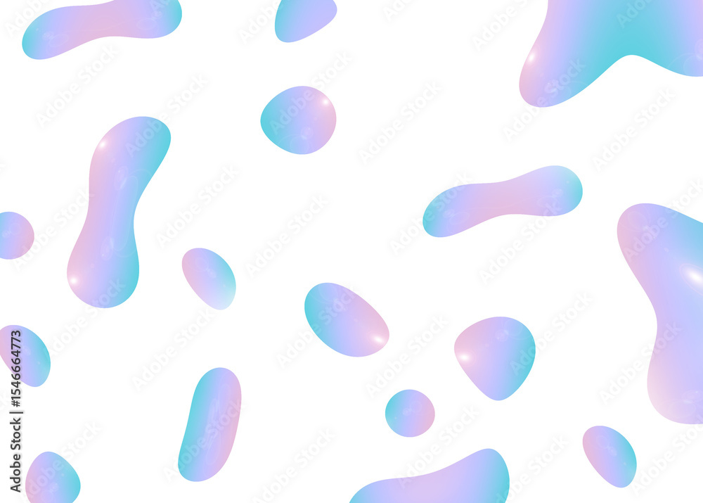 Poster abstract organic blob with fluid droplets and curvy flow. soft pastel pink and purple rounded shapes