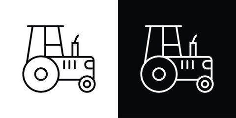 Tractor icon in black. flat graphic vector icon