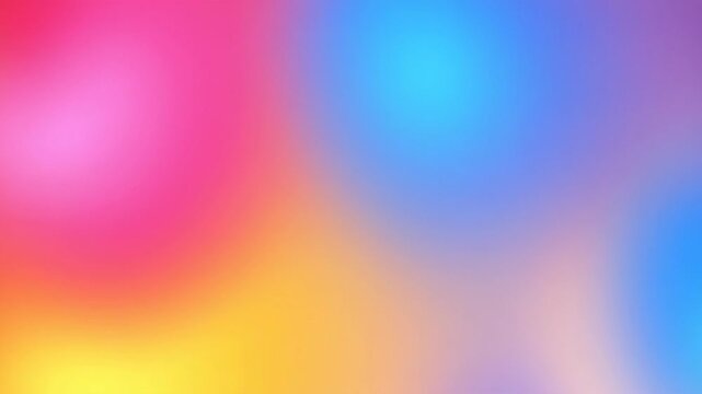 Vibrant Abstract Blurred Background Colorful Gradient Hues of Pink, Blue, Yellow, and Orange for Design Projects