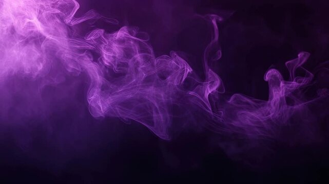 Abstract Purple Smoke Swirling on Dark Background