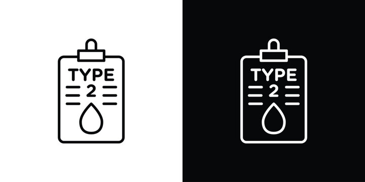 Type diabetes icon in black. flat graphic vector icon