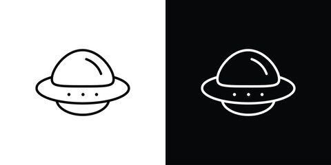 Fototapeta premium UFO icon in black. flat graphic vector icon