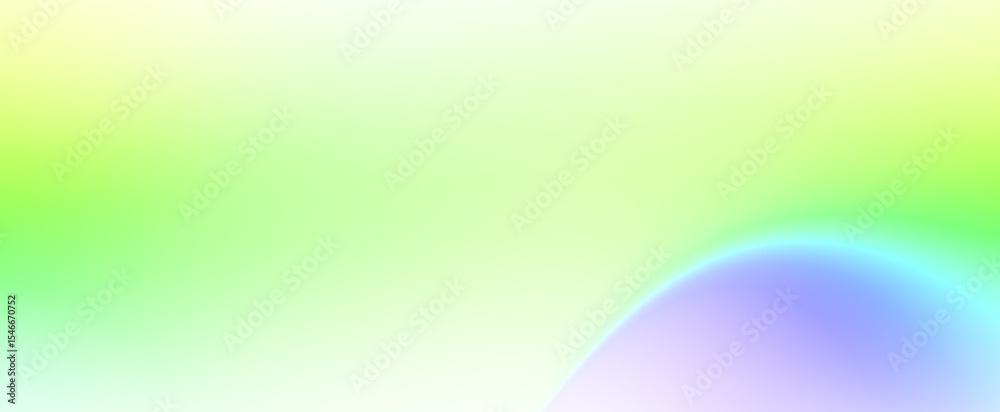 Poster Bright gradient background with soft blur and grainy texture. Pastel green and violet colors merge