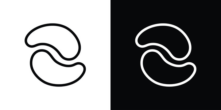 Under the eye patches icon in black. flat graphic vector icon