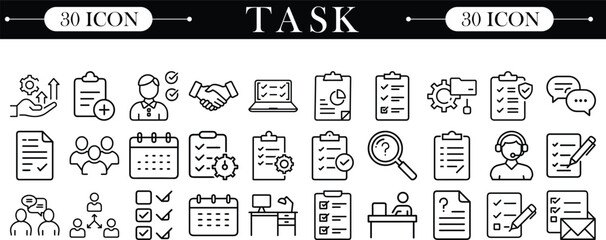 vector set of task tools icon