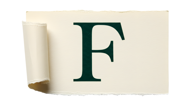 Letter F Cutouts: Photographed Ripped Magazine & Newspaper Typography for Authentic Stop Motion | High Definition | PNG image with transparent background