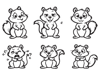 Squirrel Simple Line Drawing