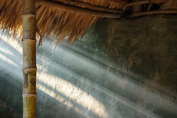 Obraz premium Rustic bamboo roof support detail high resolution picture