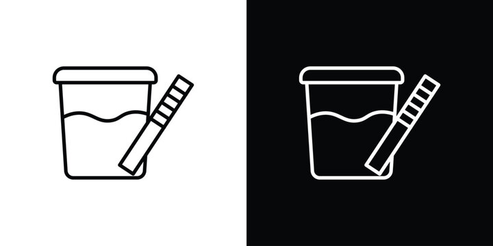Urine test icon in black. flat graphic vector icon