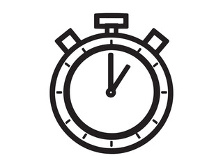 Stopwatch Black Line Graphic Style