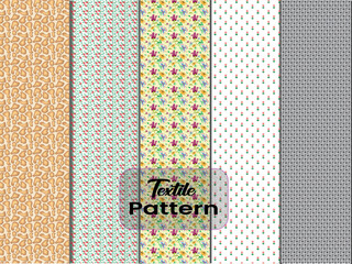 Textile Pattern designs with various shapes like round, triangular etc. and customizable colors like off-white, green, sky blue, pink, orange, blue etc.