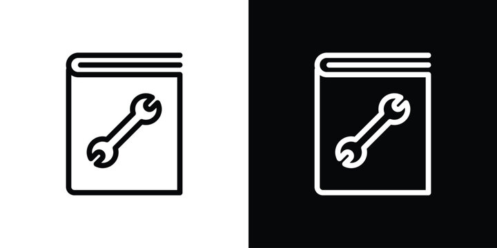 User guide book icon in black. flat graphic vector icon