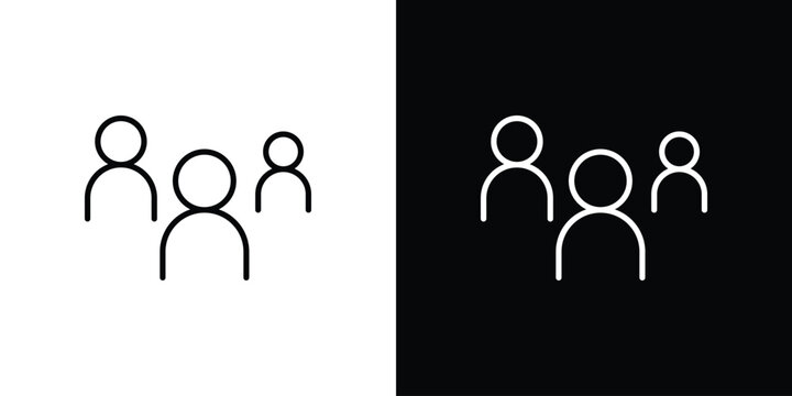 Users icon in black. flat graphic vector icon