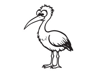 Stork Flying Bird Line Icons