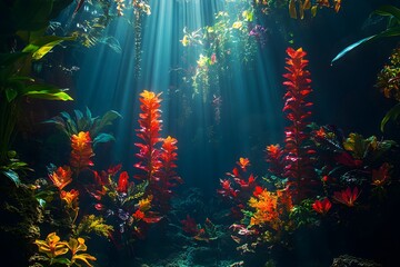 Flowers in radiant sunlight