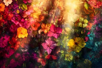 Flowers in radiant sunlight