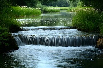Serene river landscape