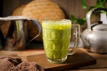 Thai Iced green Tea, Traditional Thai tea with sweetened condensed	