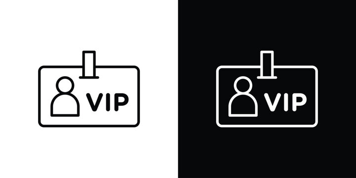 VIP pass icon in black. flat graphic vector icon