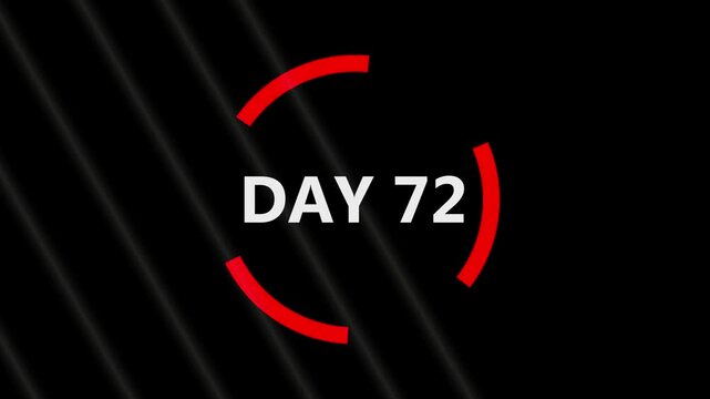 The calendar 72 th day of the month is red circled ,Calendar interface with highlighted dates and event icons, looped animation.