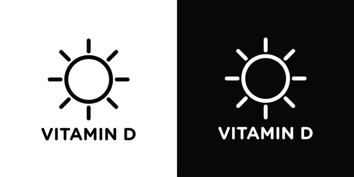 Vitamin d icon in black. flat graphic vector icon