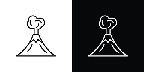 Volcano icon in black. flat graphic vector icon © Vince