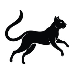 Black cat silhouette vector illustration of a domestic feline pet design