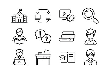 Education and Learning Vector Icons Set