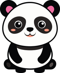 cute panda isolated on transparent background