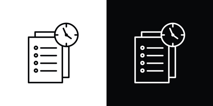 Waiting list icon in black. flat graphic vector icon