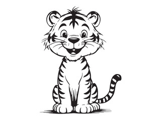 Tiger Outline Drawing Line Art