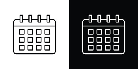 Wall calendar icon in black. flat graphic vector icon © Vince