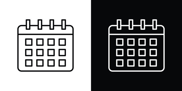 Wall calendar icon in black. flat graphic vector icon