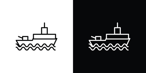 Warship icon in black. flat graphic vector icon © Vince