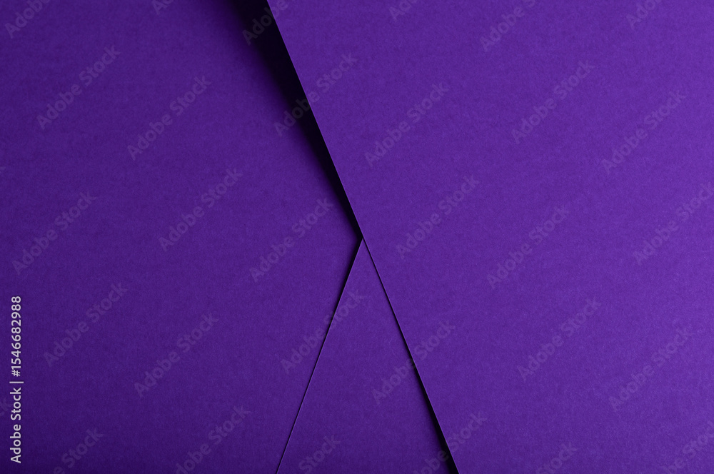 Poster closeup of luxury designer paper in violet and purple tones. overlapping geometric sheets with matte