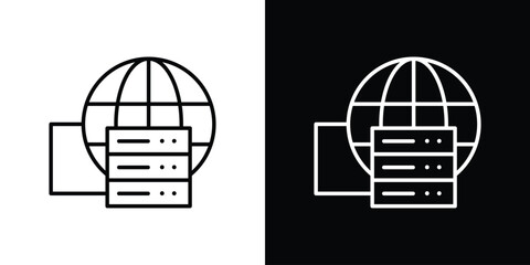 Fototapeta premium Web server icon in black. flat graphic vector icon