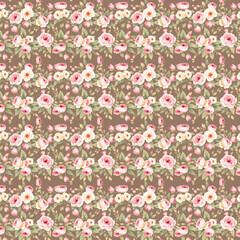 Watercolor painting of leaf and flowers, seamless pattern background, New Floral Pattern