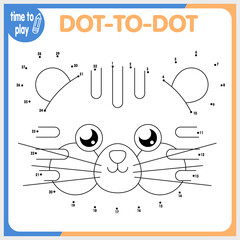 Dot to dot. Connect the dots. Game for kids. Vector illustration. Funny animals