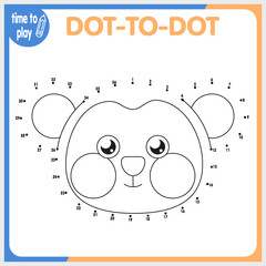 Dot to dot. Connect the dots. Game for kids. Vector illustration. Funny animals